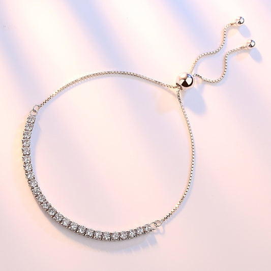 CZ Tennis Bracelet for Women — White Diamond, Platinum Plated